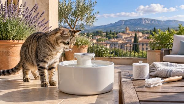 Guide d'installation et de soin pour une fontaine céramique pour chats
