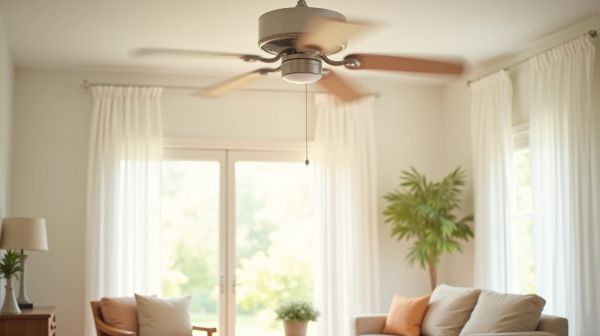 Le ventilateur de plafond, l'équipement qui sert été comme hiver
